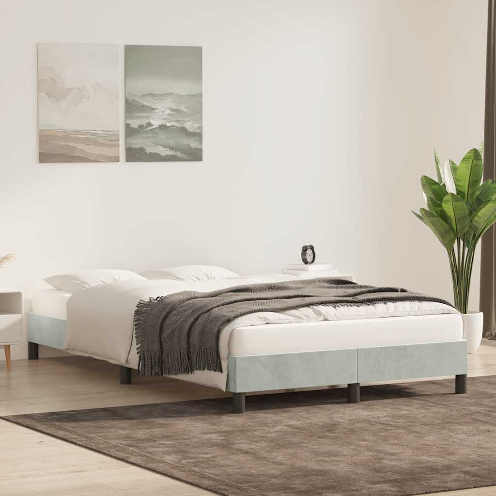 vidaXL Cadru de pat fără saltea, gri deschis, 80x220 cm, catifea