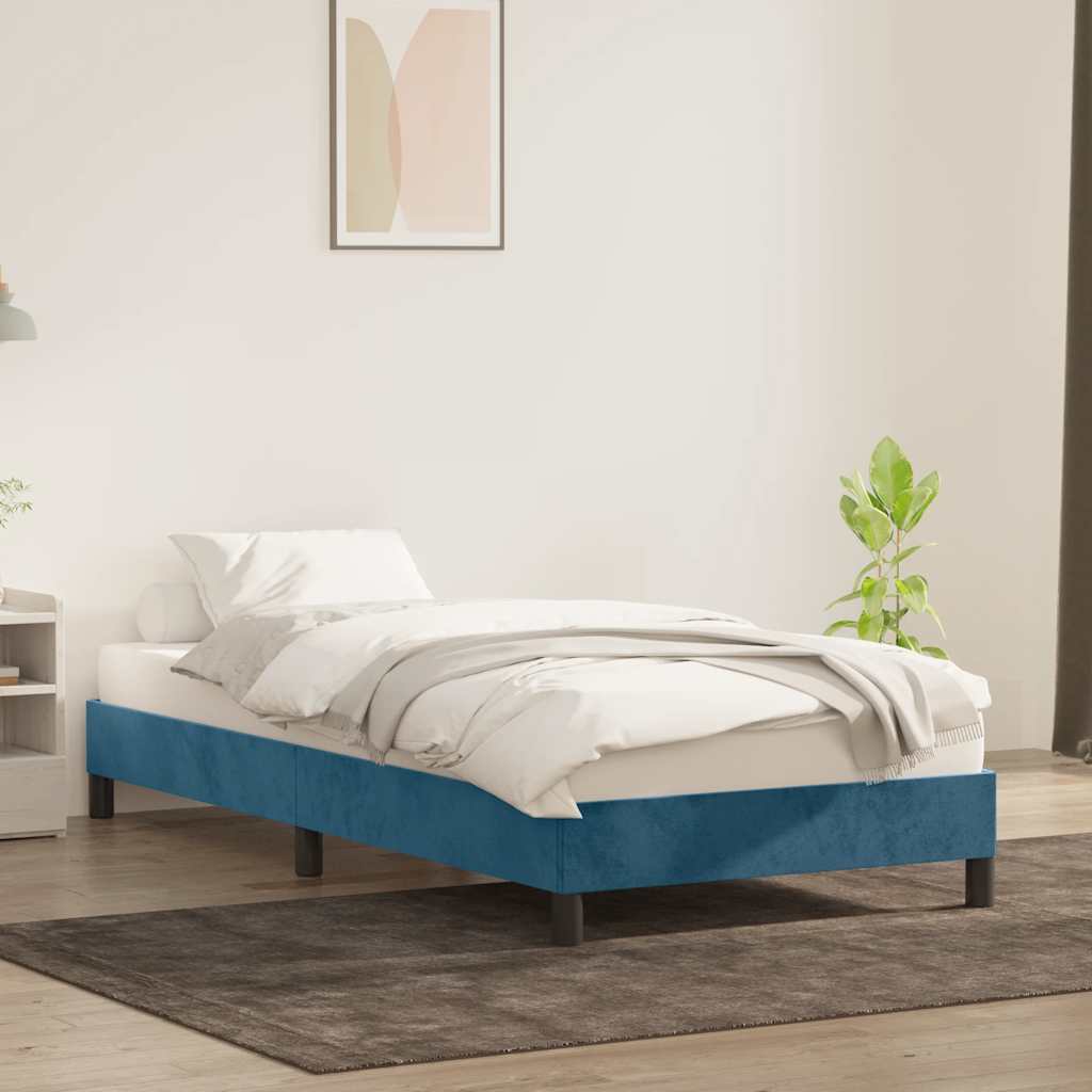 vidaXL Cadru de pat fără saltea, albastru închis, 80x220 cm, catifea