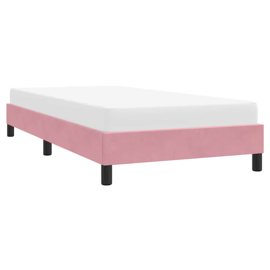 vidaXL Cadru de pat fără saltea roz 90x220 cm catifea vidaXL Cadru de pat fără saltea roz 90x220 cm catifea