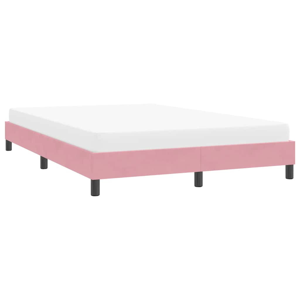 vidaXL Cadru de pat fără saltea roz 140x220 cm catifea vidaXL Cadru de pat fără saltea roz 140x220 cm catifea