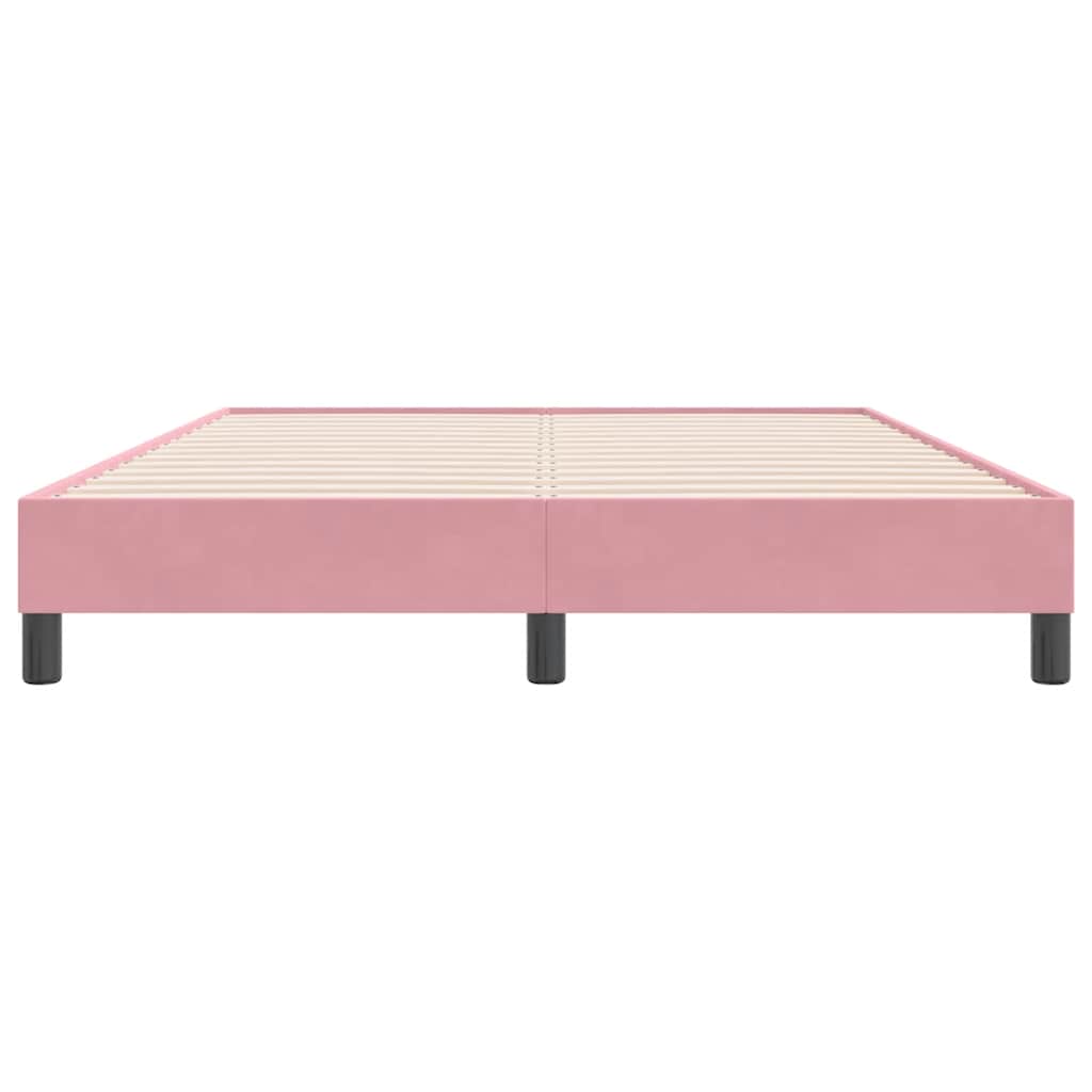 vidaXL Cadru de pat fără saltea roz 140x220 cm catifea vidaXL Cadru de pat fără saltea roz 140x220 cm catifea