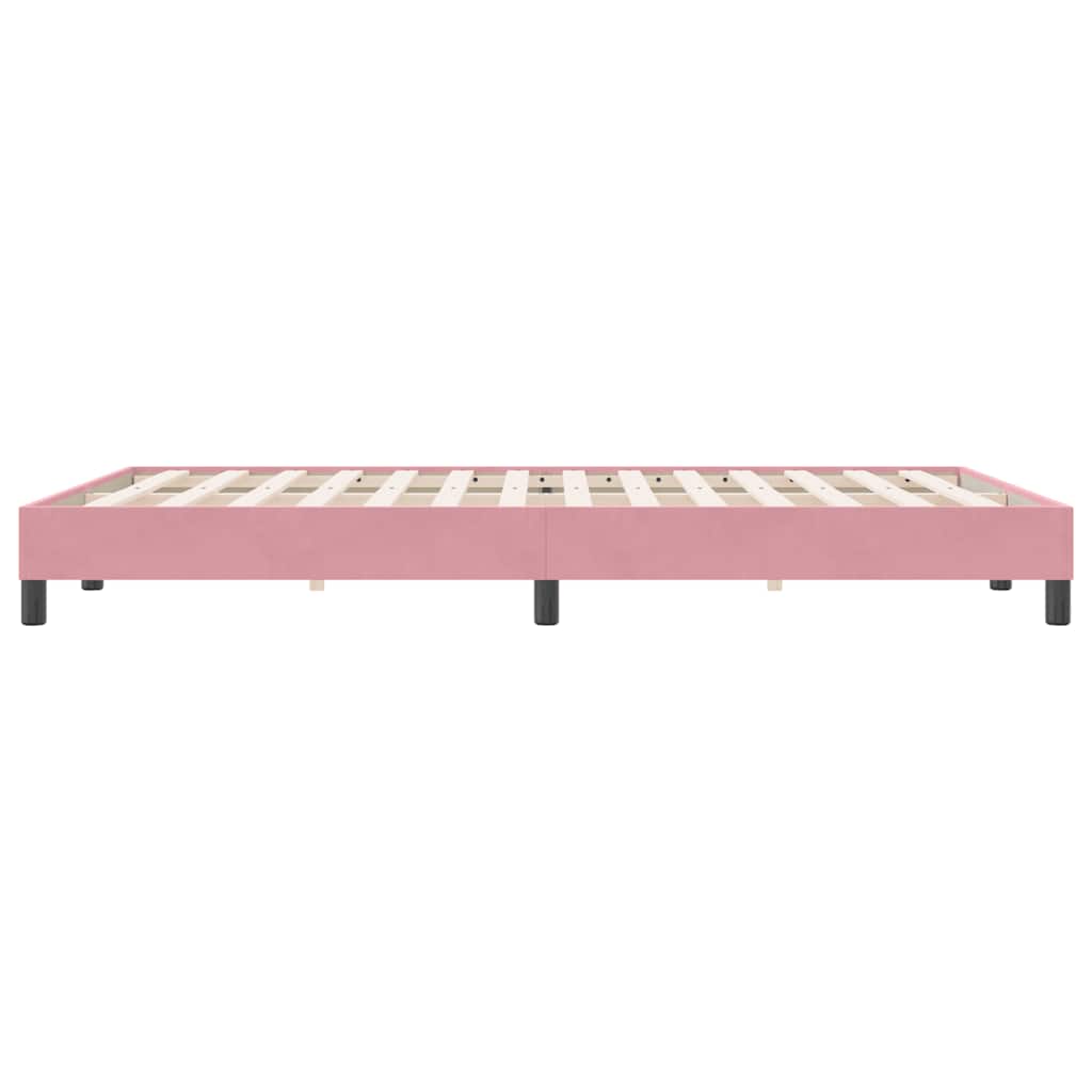 vidaXL Cadru de pat fără saltea roz 140x220 cm catifea vidaXL Cadru de pat fără saltea roz 140x220 cm catifea