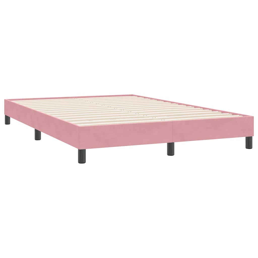 vidaXL Cadru de pat fără saltea roz 140x220 cm catifea vidaXL Cadru de pat fără saltea roz 140x220 cm catifea