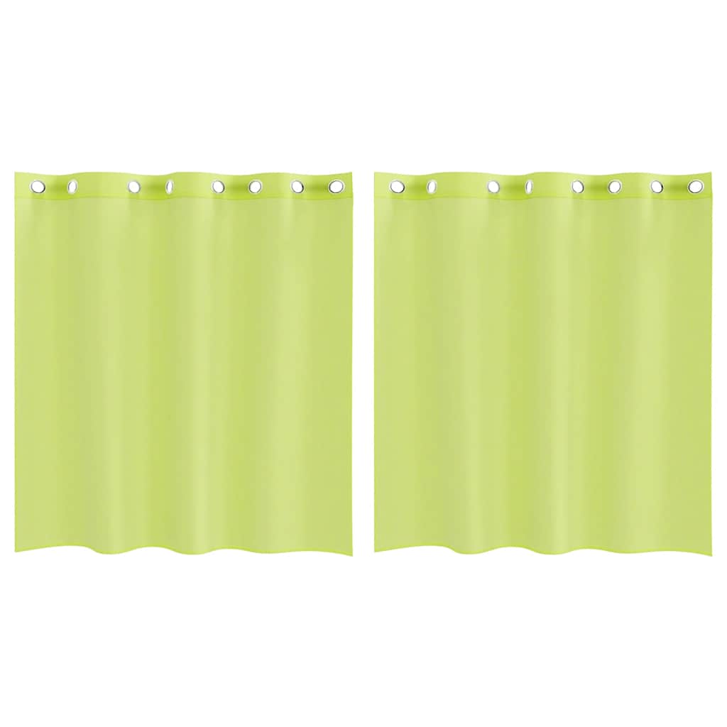 vidaXL Perdele Voile cu Oelii 2 buc Verde măr 140x140 cm vidaXL Perdele Voile cu Oelii 2 buc Verde măr 140x140 cm
