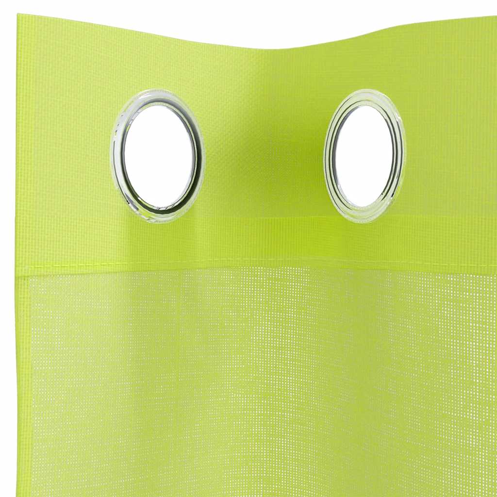 vidaXL Perdele Voile cu Oelii 2 buc Verde măr 140x140 cm vidaXL Perdele Voile cu Oelii 2 buc Verde măr 140x140 cm