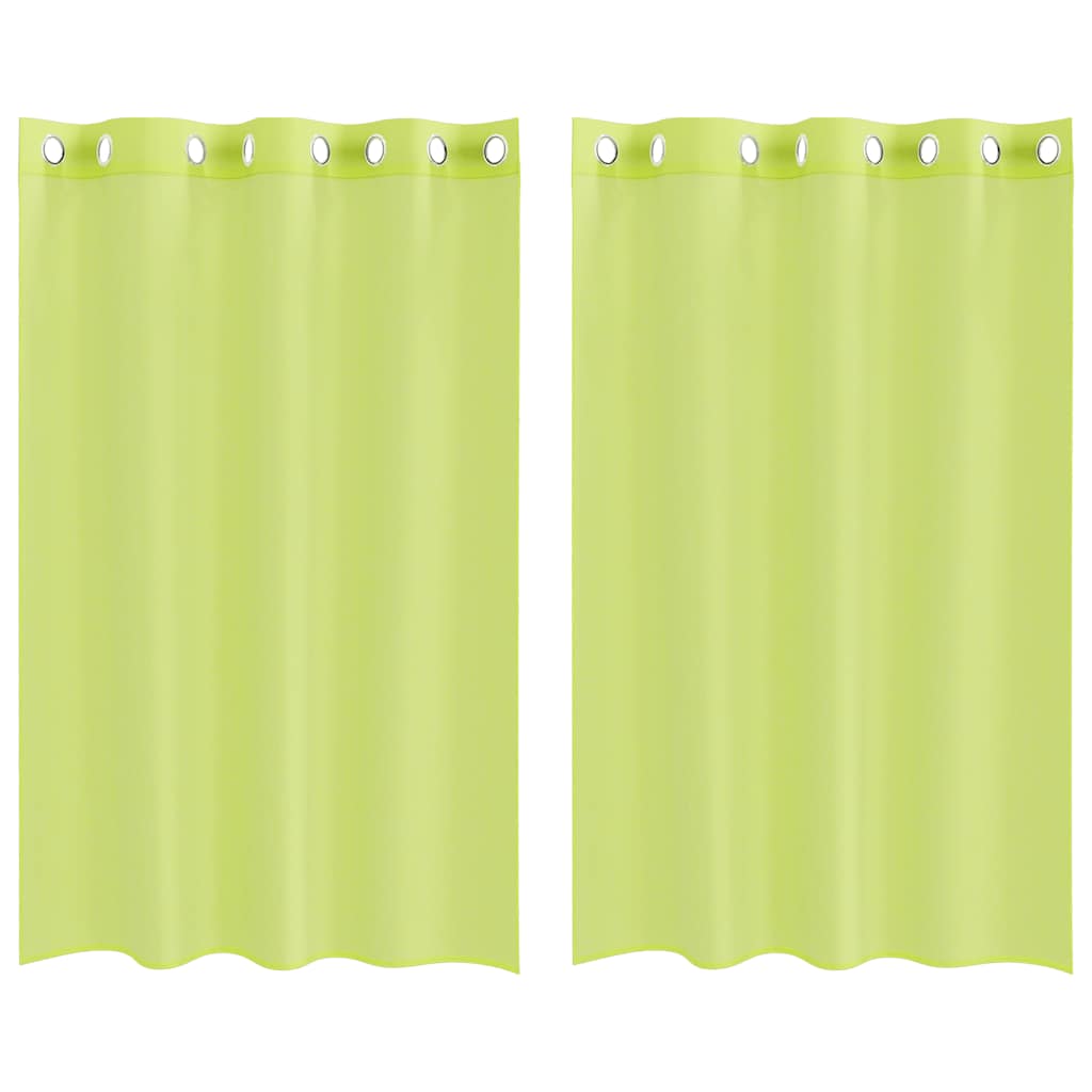 vidaXL Perdele Voile cu Oelii 2 buc Verde măr 140x175 cm vidaXL Perdele Voile cu Oelii 2 buc Verde măr 140x175 cm