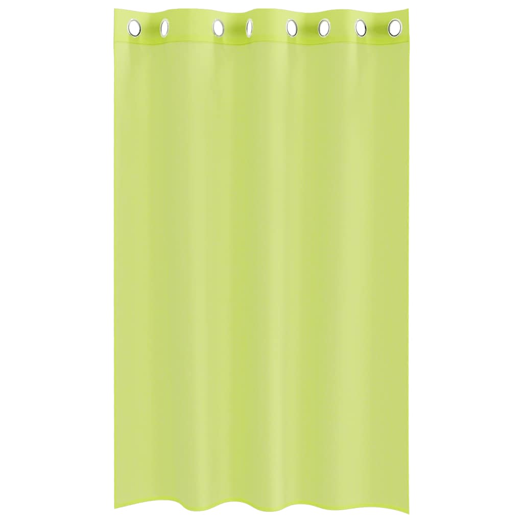 vidaXL Perdele Voile cu Oelii 2 buc Verde măr 140x175 cm vidaXL Perdele Voile cu Oelii 2 buc Verde măr 140x175 cm