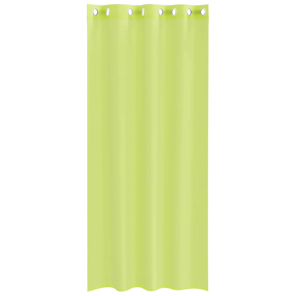 vidaXL Perdele Voile cu Oelii 2 buc Verde măr 140x225 cm vidaXL Perdele Voile cu Oelii 2 buc Verde măr 140x225 cm