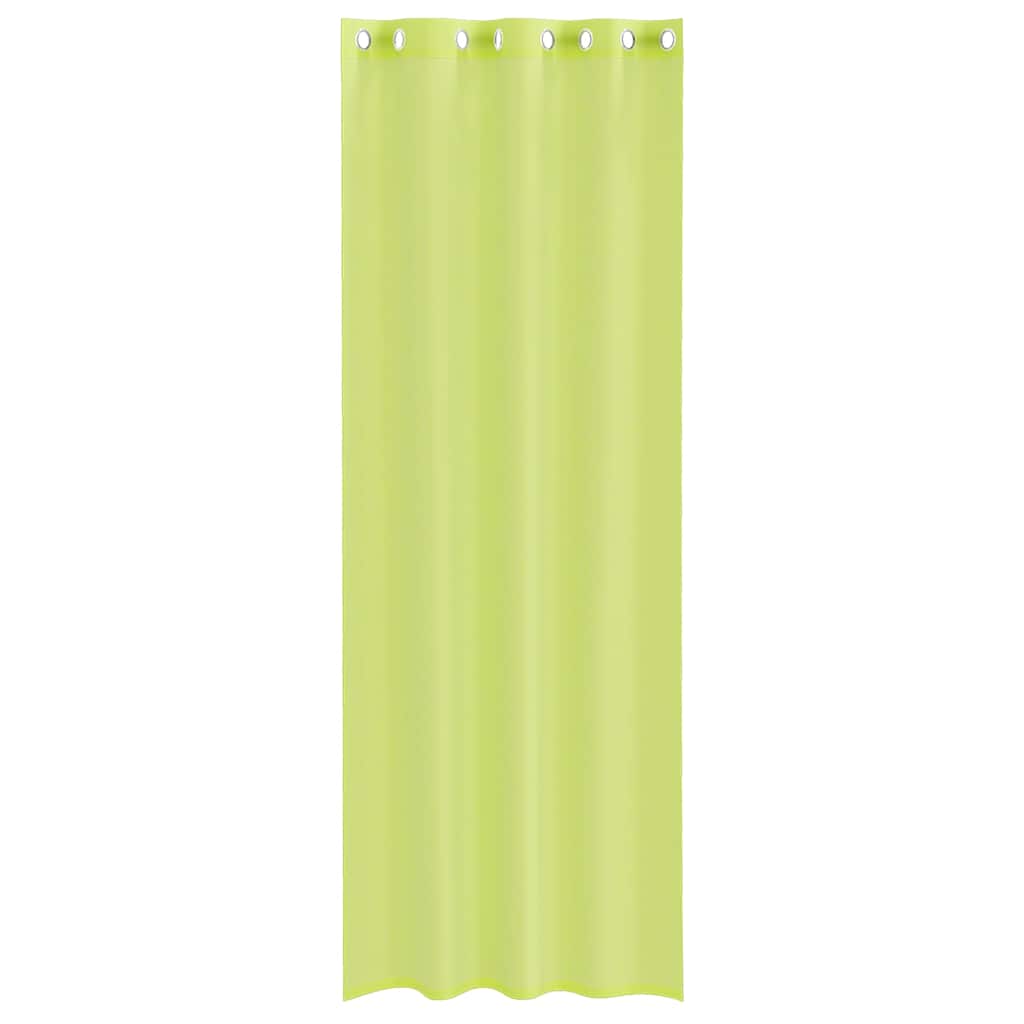 vidaXL Perdele Voile cu Oelii 2 buc Verde măr 140x260 cm vidaXL Perdele Voile cu Oelii 2 buc Verde măr 140x260 cm