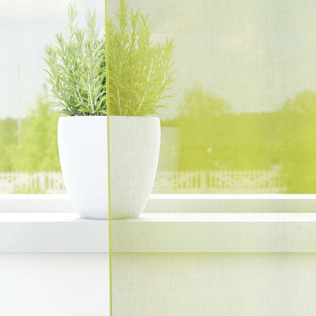 vidaXL Perdele Voile cu Oeje 2 buc Verde măr 140x300 cm vidaXL Perdele Voile cu Oeje 2 buc Verde măr 140x300 cm