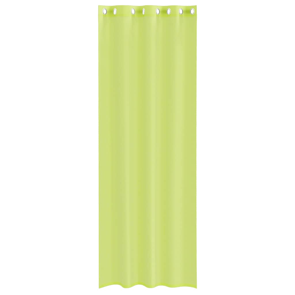 vidaXL Perdele Voile cu Oeje 2 buc Verde măr 140x300 cm vidaXL Perdele Voile cu Oeje 2 buc Verde măr 140x300 cm