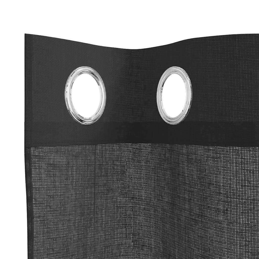 vidaXL Perdele Voile cu Oeli 2 buc Negru 140x175 cm vidaXL Perdele Voile cu Oeli 2 buc Negru 140x175 cm