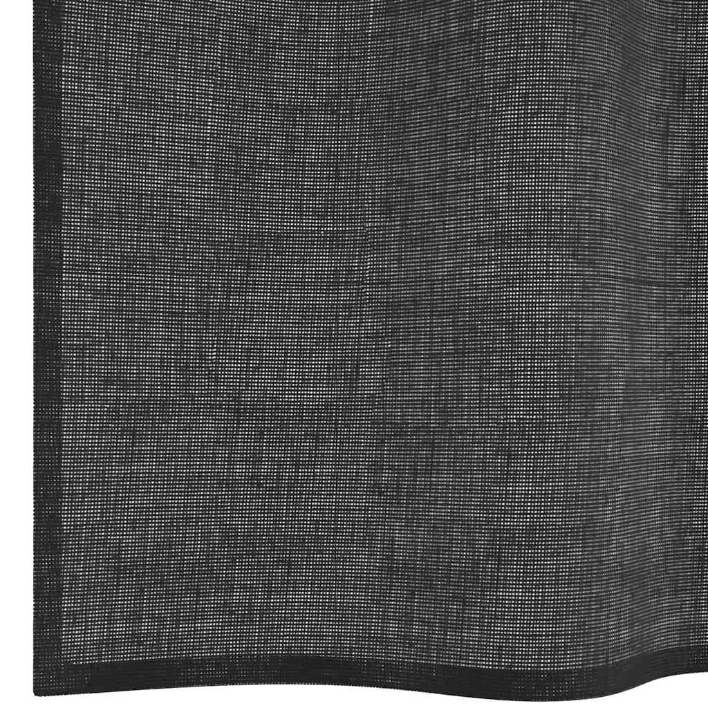 vidaXL Perdele Voile cu Oeli 2 buc Negru 140x175 cm vidaXL Perdele Voile cu Oeli 2 buc Negru 140x175 cm