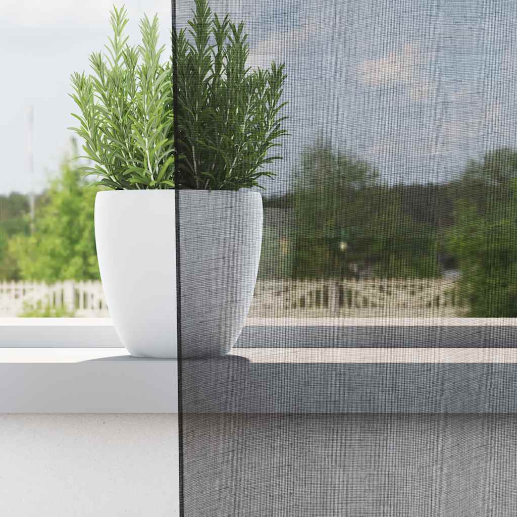 vidaXL Perdele Voile cu Oeli 2 buc Negru 140x245 cm