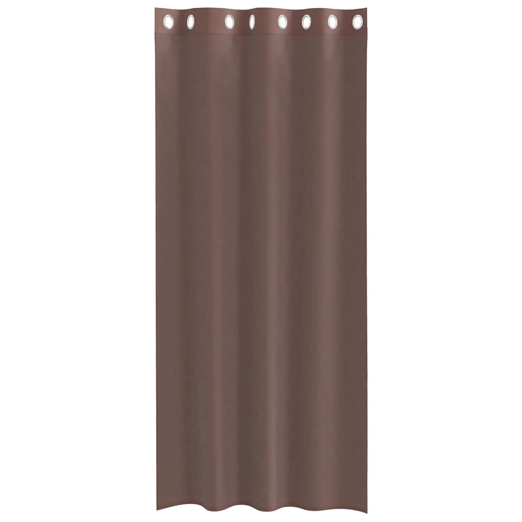 vidaXL Perdele Voile cu Oeli 2 buc Maro 140x225 cm vidaXL Perdele Voile cu Oeli 2 buc Maro 140x225 cm