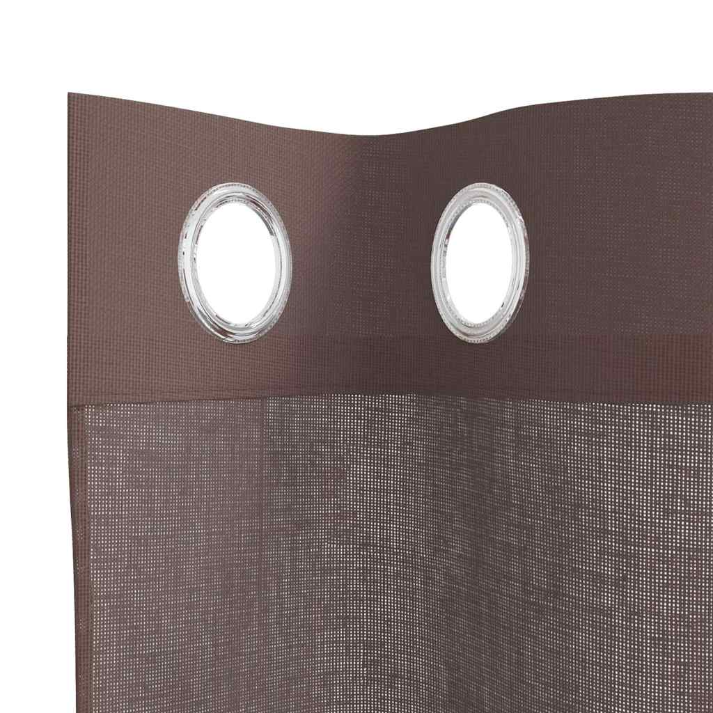 vidaXL Perdele Voile cu Oeli 2 buc Maro 140x225 cm vidaXL Perdele Voile cu Oeli 2 buc Maro 140x225 cm