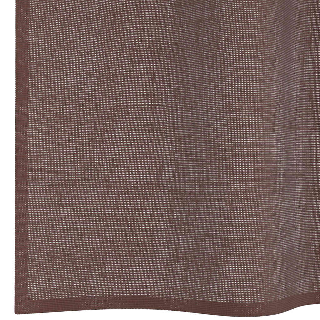 vidaXL Perdele Voile cu Oeli 2 buc Maro 140x225 cm vidaXL Perdele Voile cu Oeli 2 buc Maro 140x225 cm