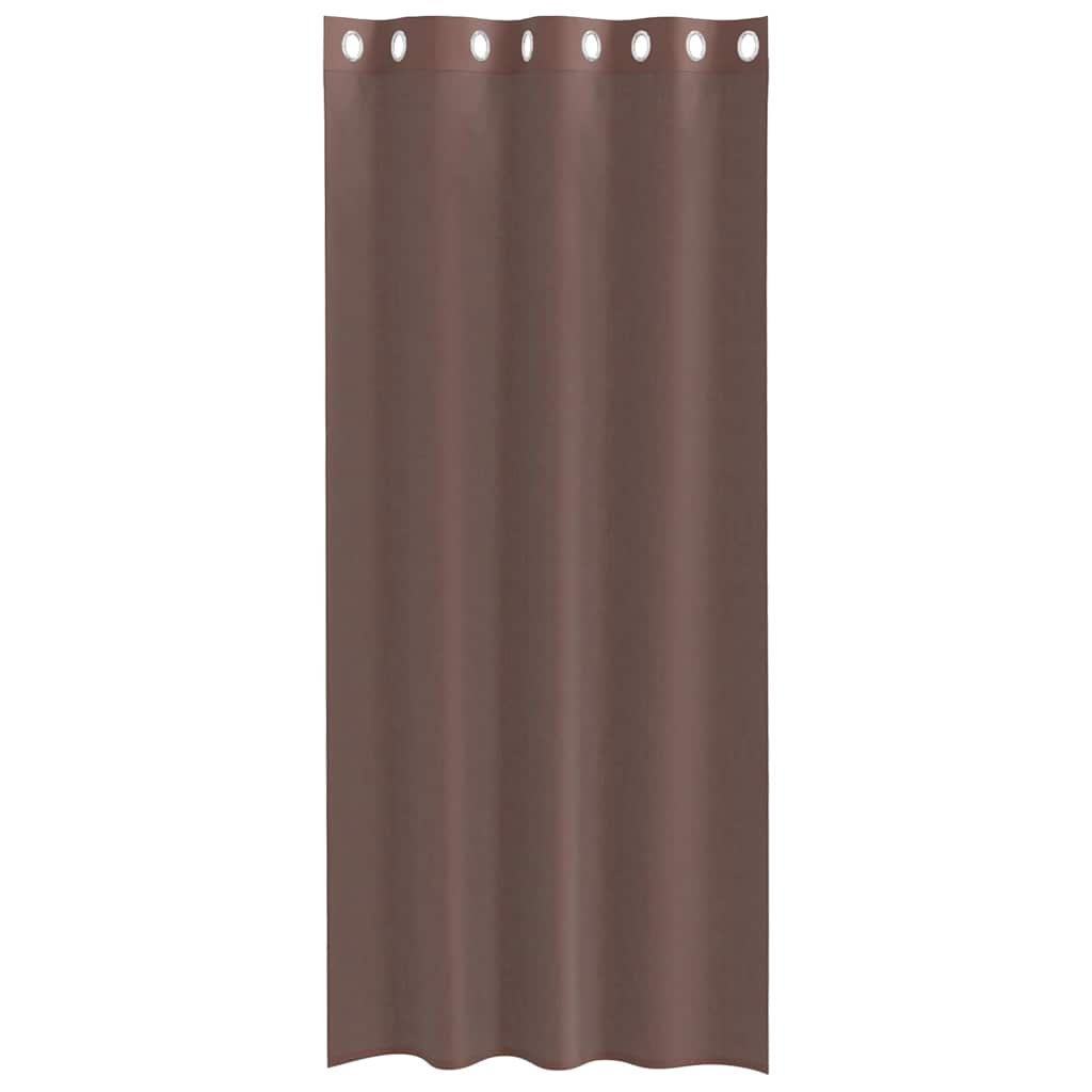 vidaXL Perdele Voile cu Oelii 2 buc Maro 140x245 cm