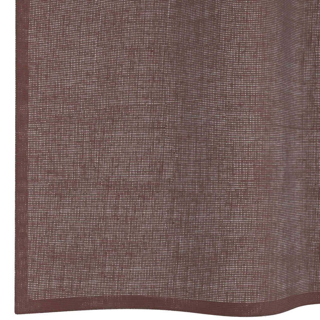 vidaXL Perdele Voile cu Oelii 2 buc Maro 140x260 cm