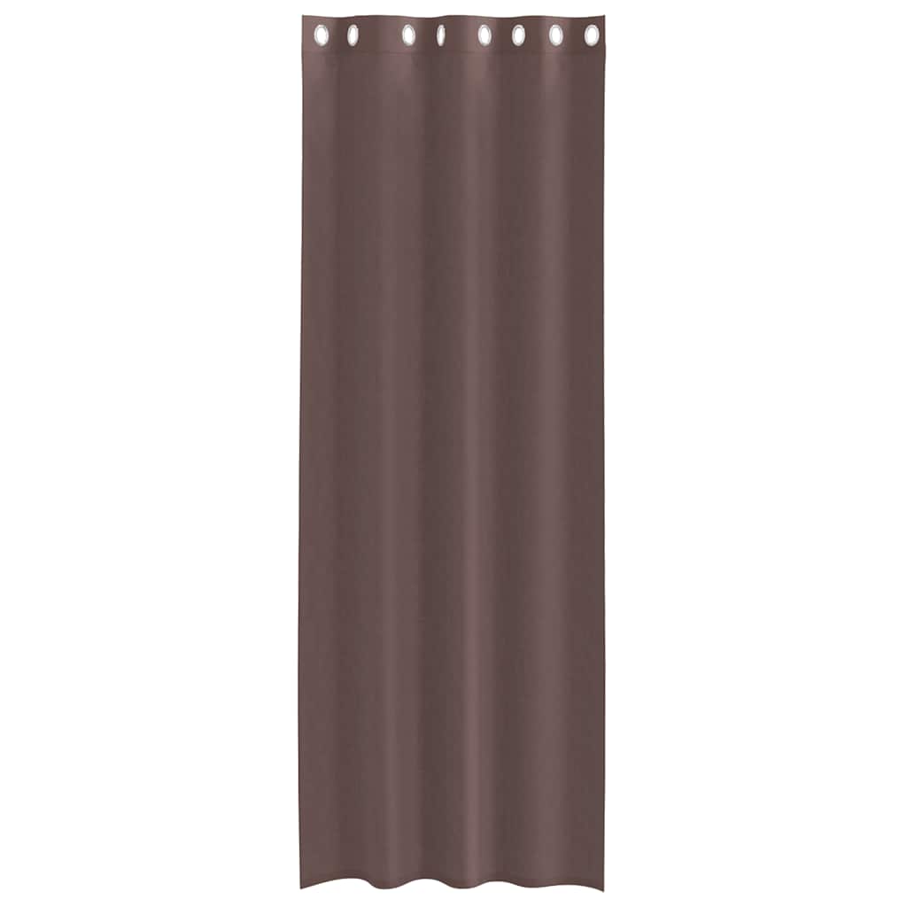 vidaXL Perdele Voile cu Oelii 2 buc Maro 140x300 cm