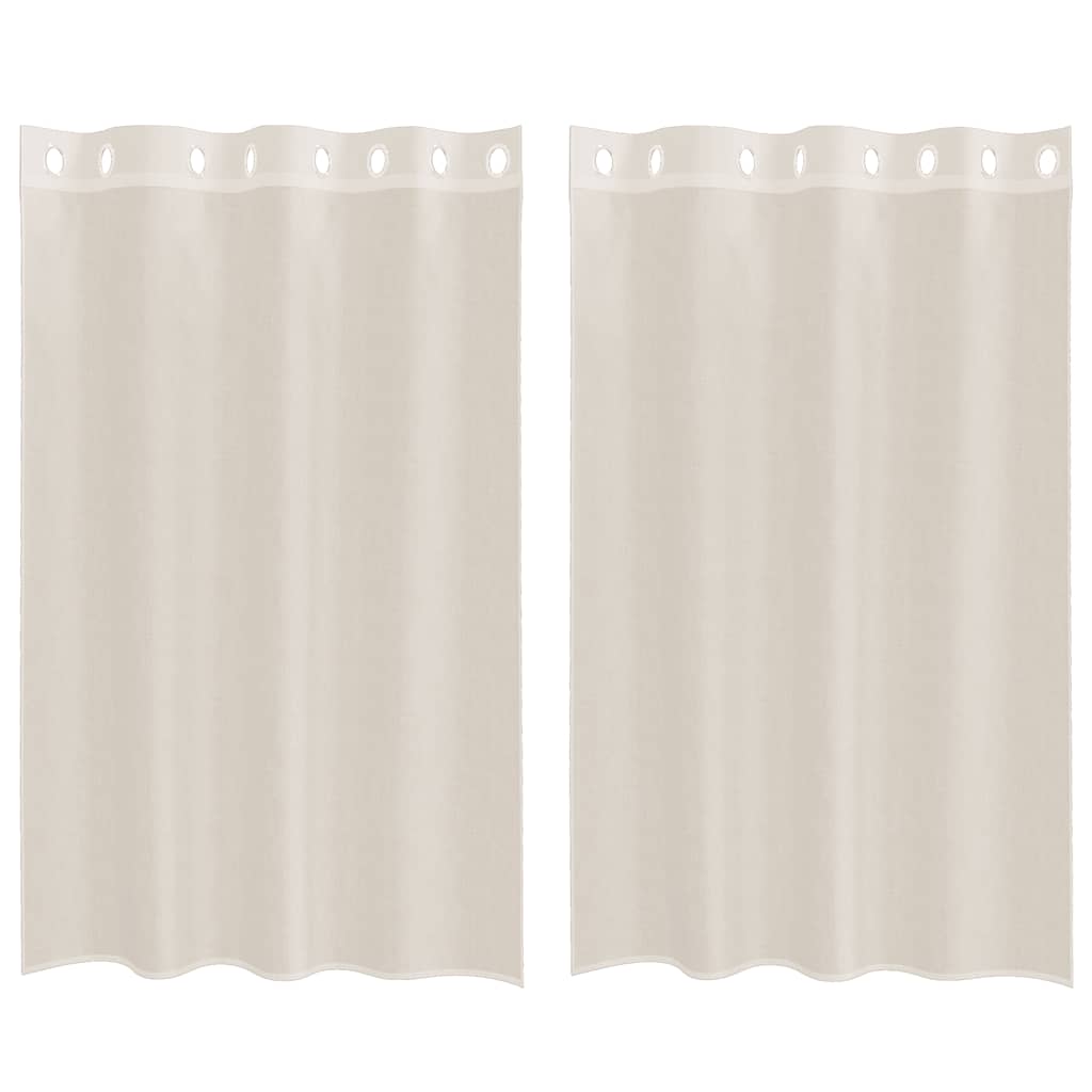 vidaXL Perdele Voile cu Oelii 2 buc Crem 140x175 cm vidaXL Perdele Voile cu Oelii 2 buc Crem 140x175 cm