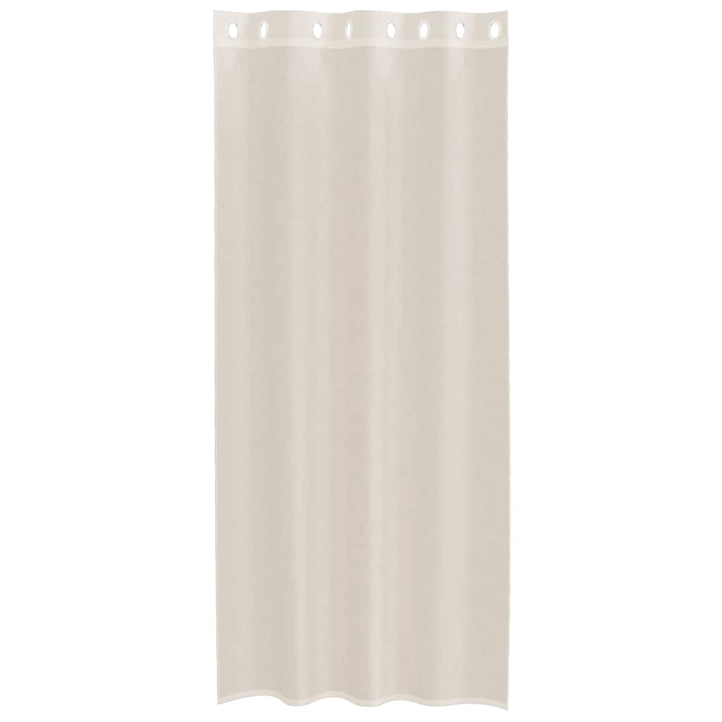 vidaXL Perdele Voile cu Oelii 2 buc Crem 140x225 cm vidaXL Perdele Voile cu Oelii 2 buc Crem 140x225 cm