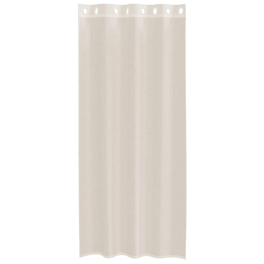 vidaXL Perdele Voile cu Oeli 2 buc Crem 140x245 cm