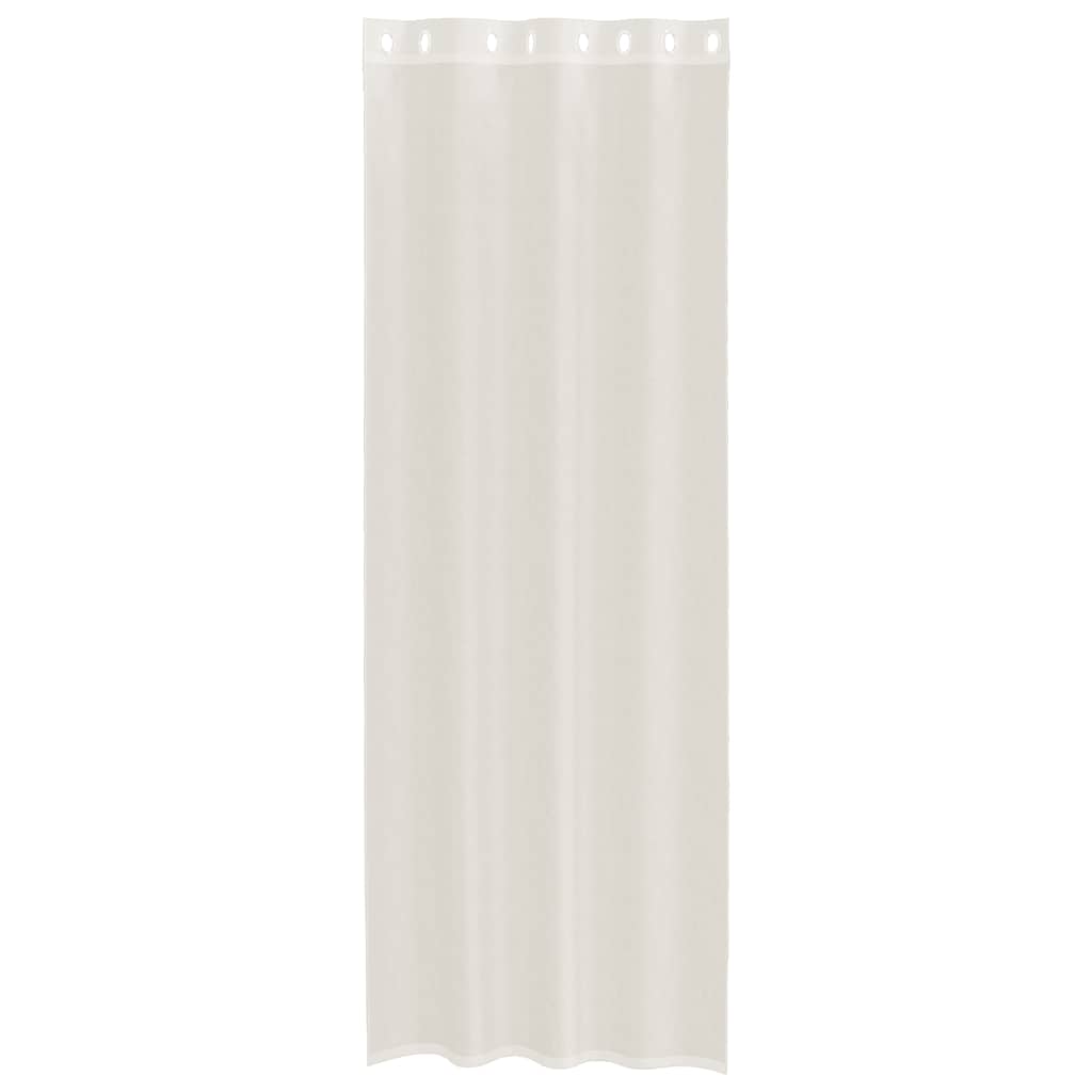vidaXL Perdele Voile cu Oelii 2 buc Crem 140x260 cm