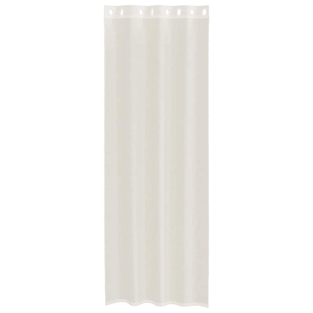 vidaXL Perdele Voile cu Oelii 2 buc Crem 140x300 cm