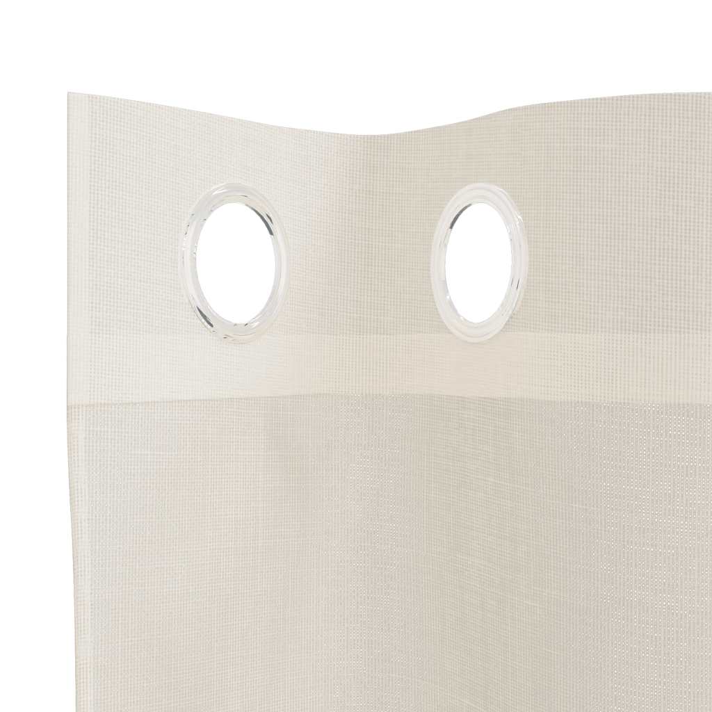 vidaXL Perdele Voile cu Oelii 2 buc Crem 140x300 cm