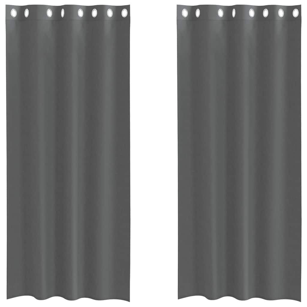 vidaXL Perdele Voile cu Oelii 2 buc Gri închis 140x225 cm