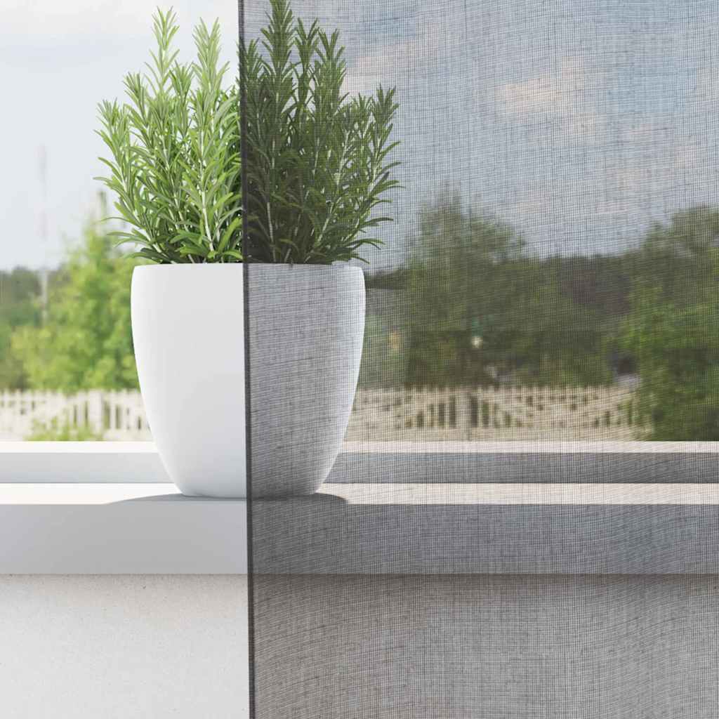 vidaXL Perdele Voile cu Oelii 2 buc Gri Inchis 140x260 cm