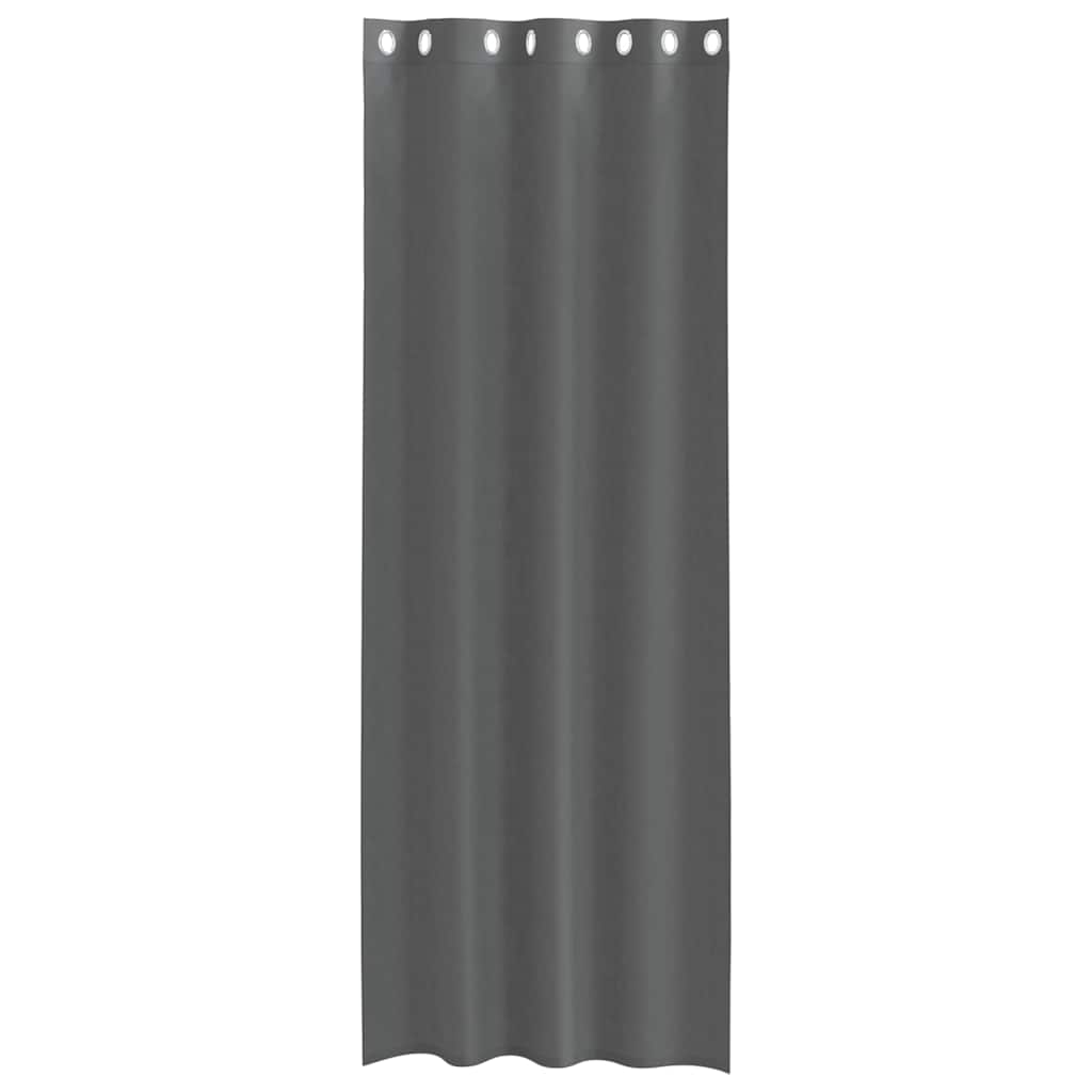 vidaXL Perdele Voile cu Oelii 2 buc Gri Inchis 140x260 cm