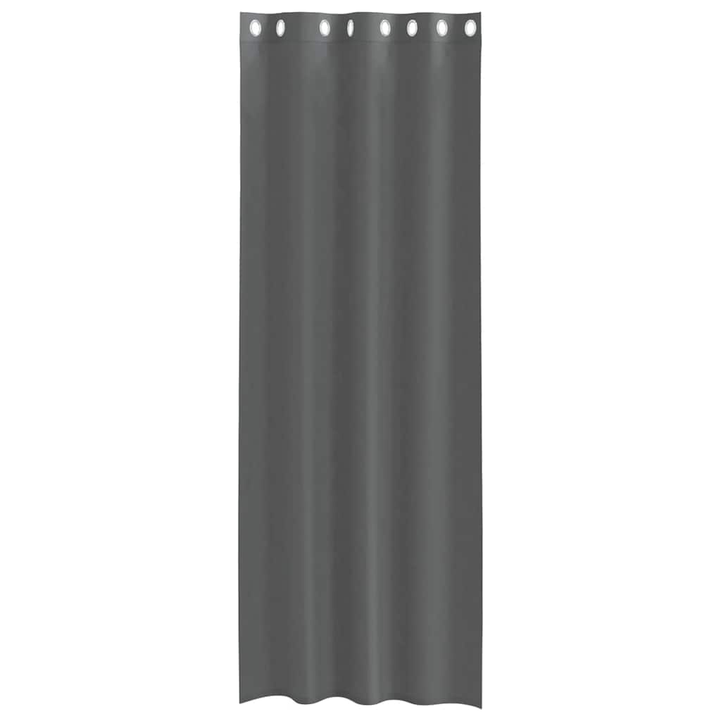 vidaXL Perdele Voile cu Oelii 2 buc Gri Inchis 140x300 cm