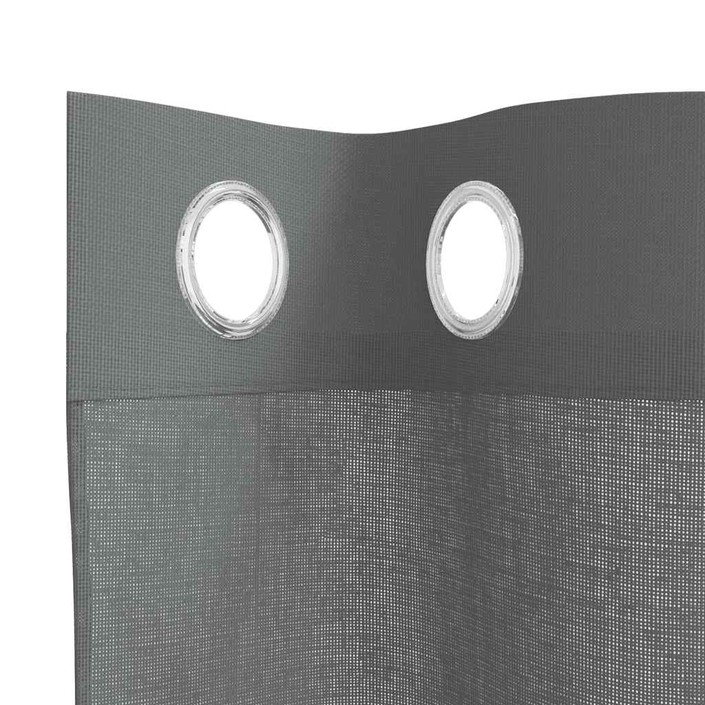 vidaXL Perdele Voile cu Oelii 2 buc Gri Inchis 140x300 cm
