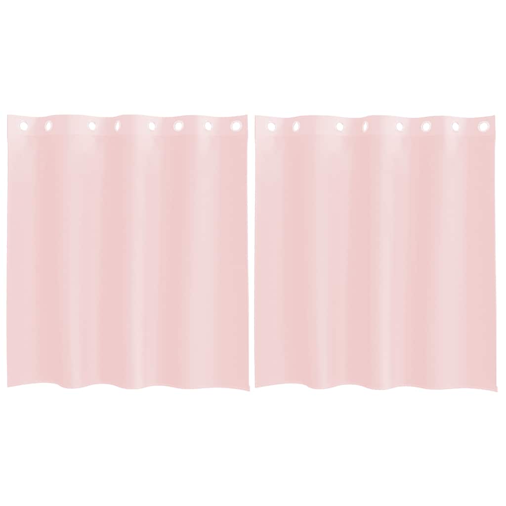 vidaXL Perdele Voile cu Oelii 2 buc Roz deschis 140x140 cm vidaXL Perdele Voile cu Oelii 2 buc Roz deschis 140x140 cm