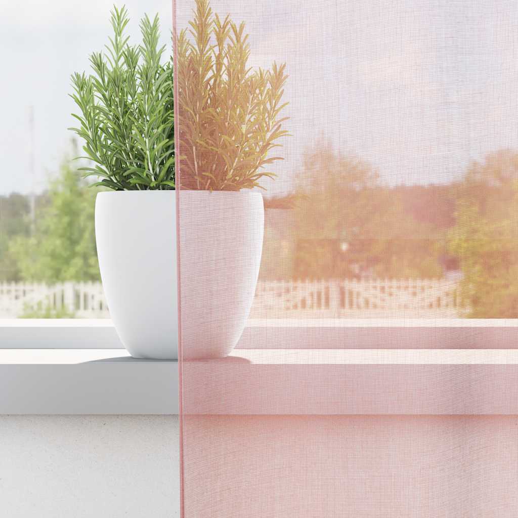 vidaXL Perdele Voile cu Oelii 2 buc Roz deschis 140x140 cm vidaXL Perdele Voile cu Oelii 2 buc Roz deschis 140x140 cm