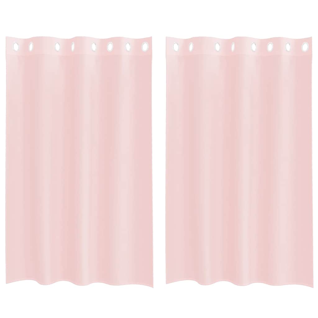 vidaXL Perdele Voile cu Oelii 2 buc Roz deschis 140x175 cm vidaXL Perdele Voile cu Oelii 2 buc Roz deschis 140x175 cm