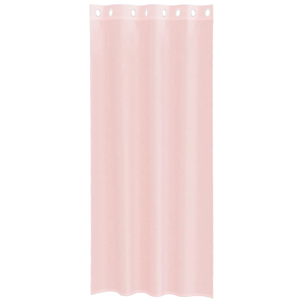 vidaXL Perdele Voile cu Oelii 2 buc Roz deschis 140x225 cm vidaXL Perdele Voile cu Oelii 2 buc Roz deschis 140x225 cm
