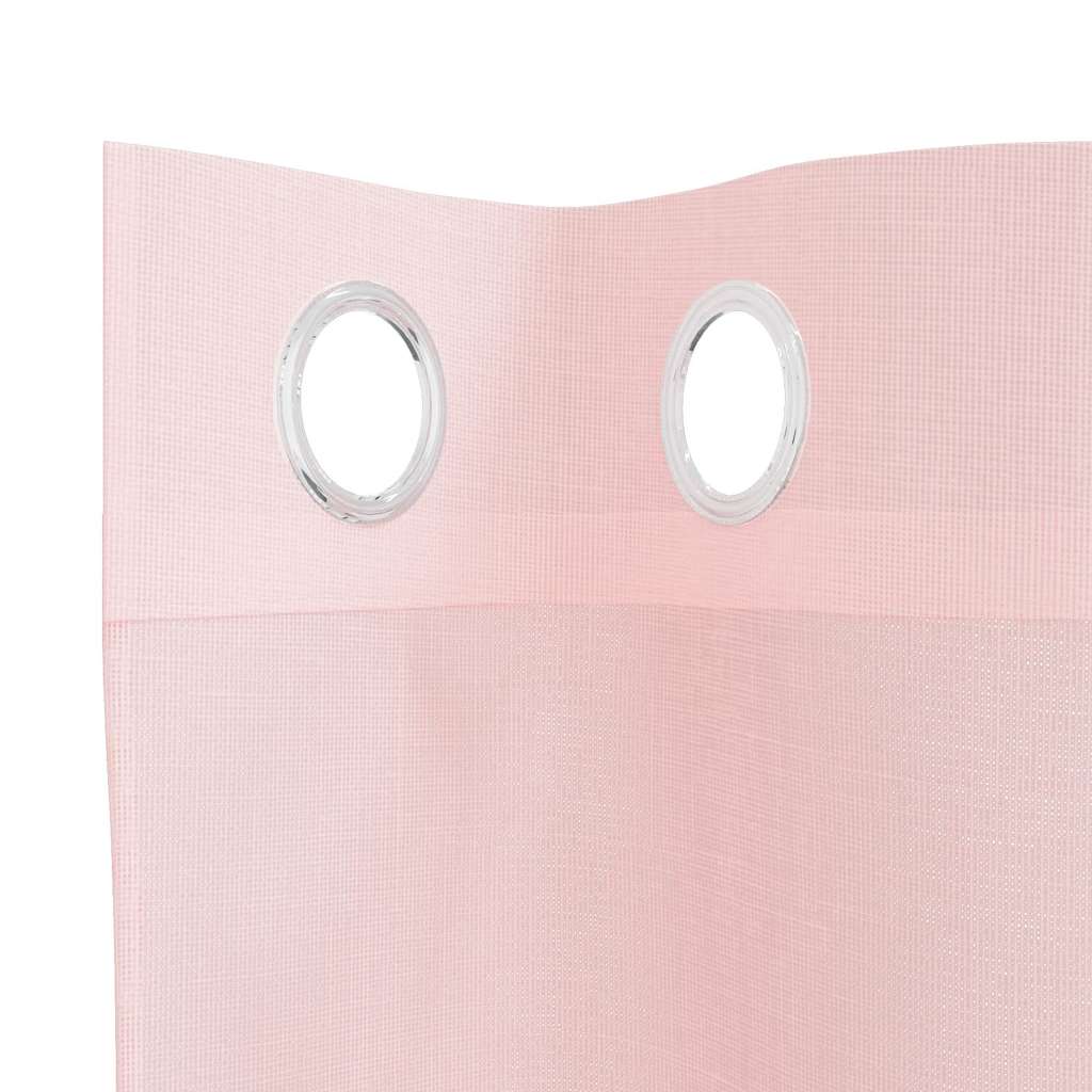 vidaXL Perdele Voile cu Oelii 2 buc Roz deschis 140x225 cm vidaXL Perdele Voile cu Oelii 2 buc Roz deschis 140x225 cm