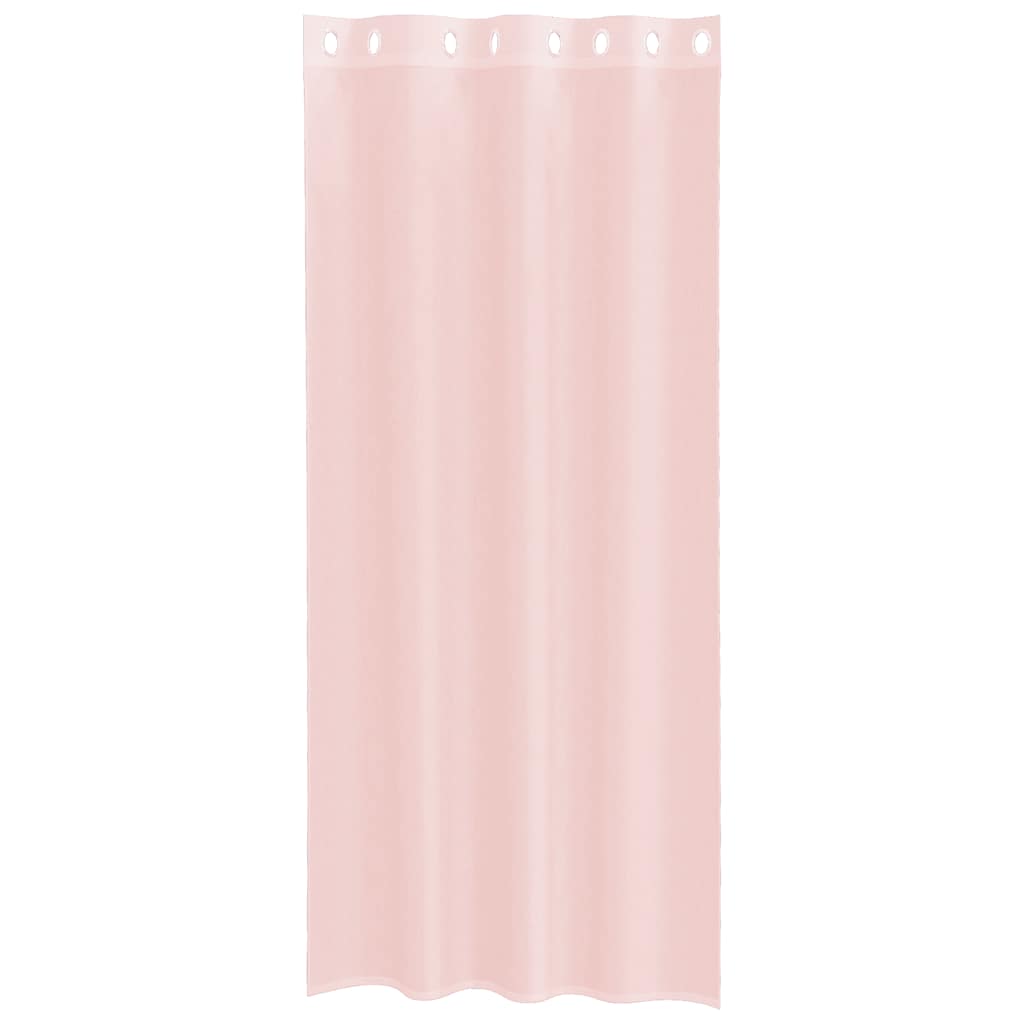 vidaXL Perdele Voile cu Oelii 2 buc Roz deschis 140x245 cm vidaXL Perdele Voile cu Oelii 2 buc Roz deschis 140x245 cm