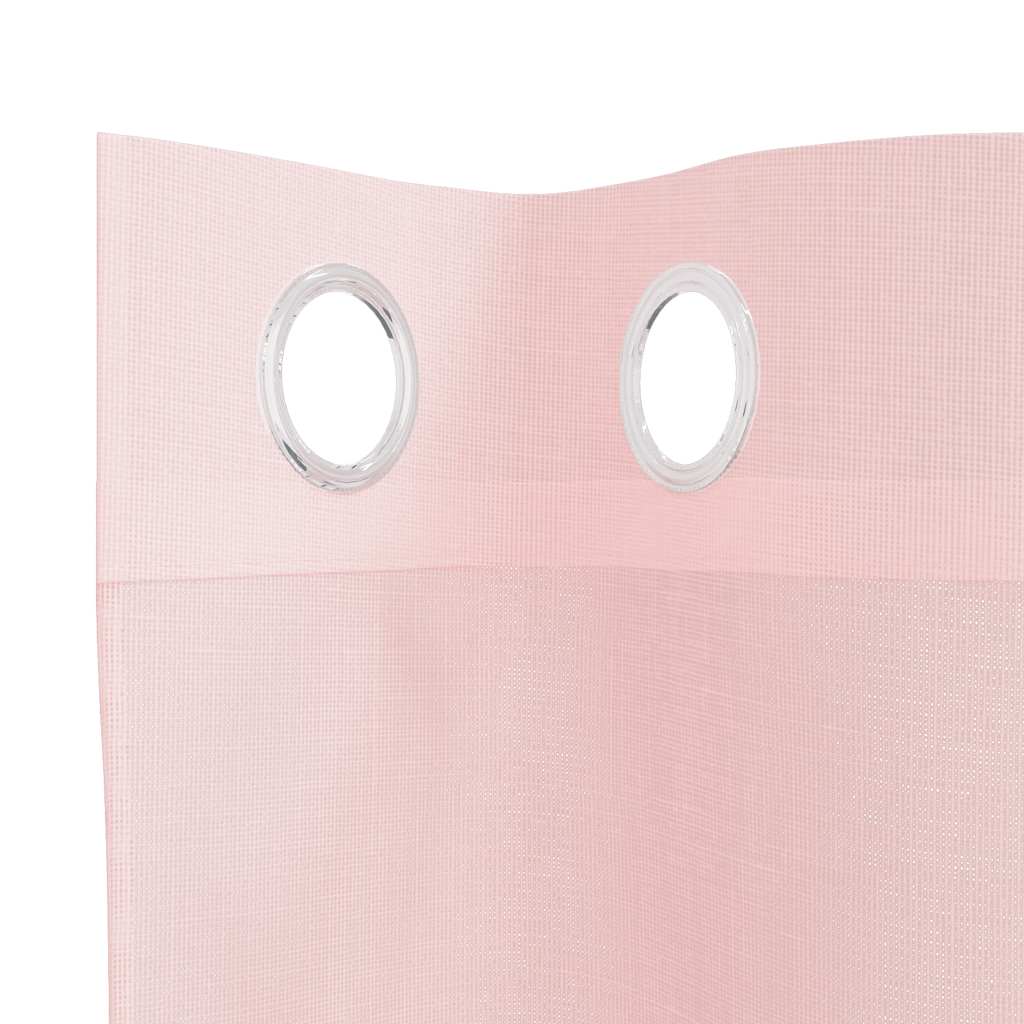 vidaXL Perdele Voile cu Oelii 2 buc Roz deschis 140x245 cm vidaXL Perdele Voile cu Oelii 2 buc Roz deschis 140x245 cm