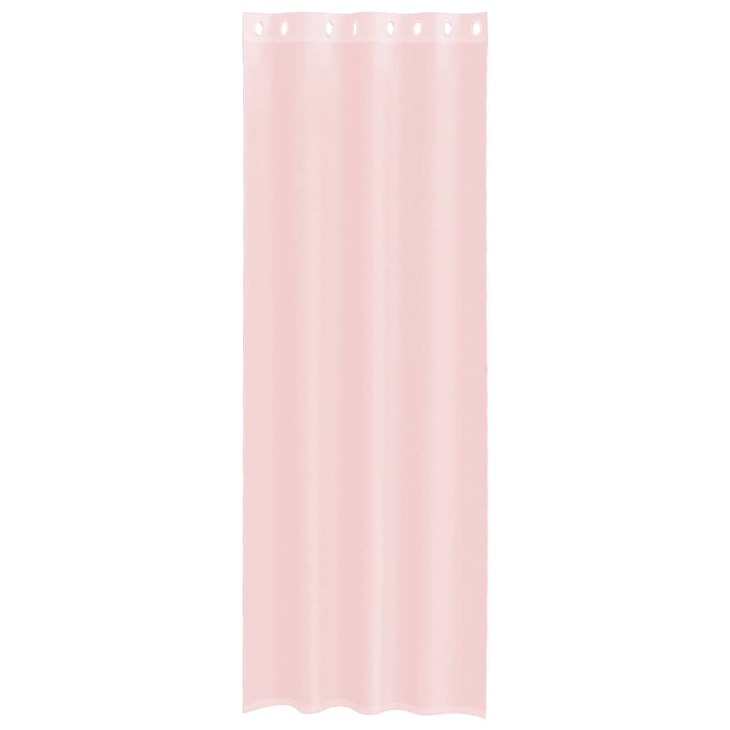 vidaXL Perdele Voile cu Oelii 2 buc Roz deschis 140x260 cm vidaXL Perdele Voile cu Oelii 2 buc Roz deschis 140x260 cm