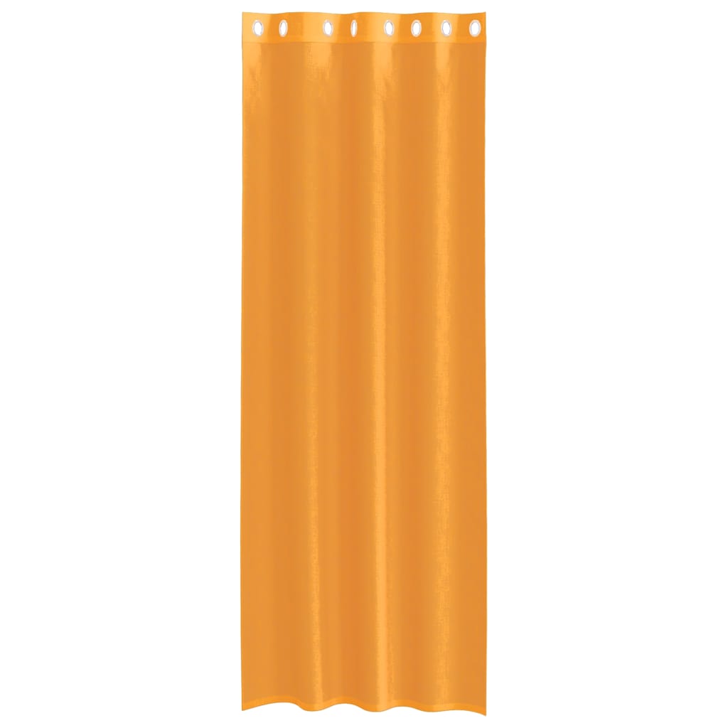 vidaXL Perdele Voile cu Oelii 2 buc Portocaliu 140x300 cm vidaXL Perdele Voile cu Oelii 2 buc Portocaliu 140x300 cm