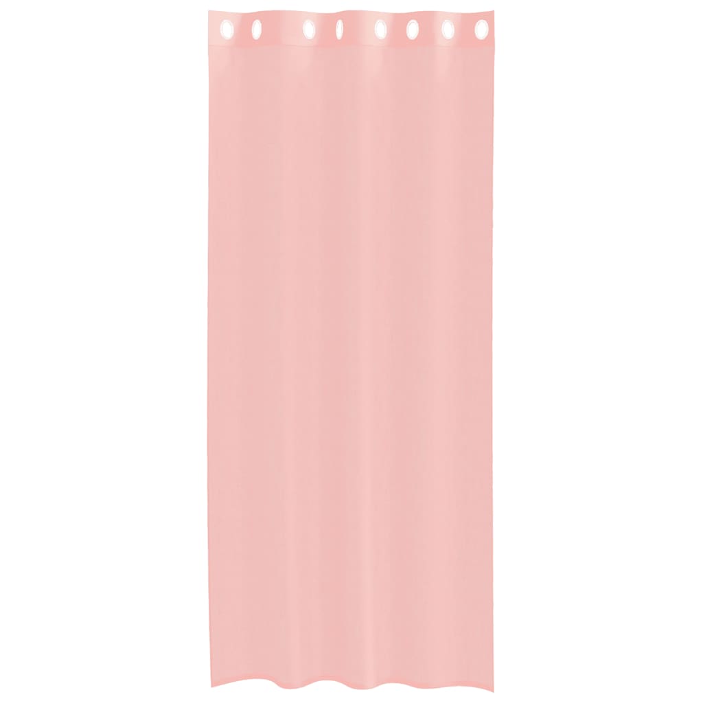 vidaXL Perdele Voile cu Oelii 2 buc Roz 140x225 cm vidaXL Perdele Voile cu Oelii 2 buc Roz 140x225 cm