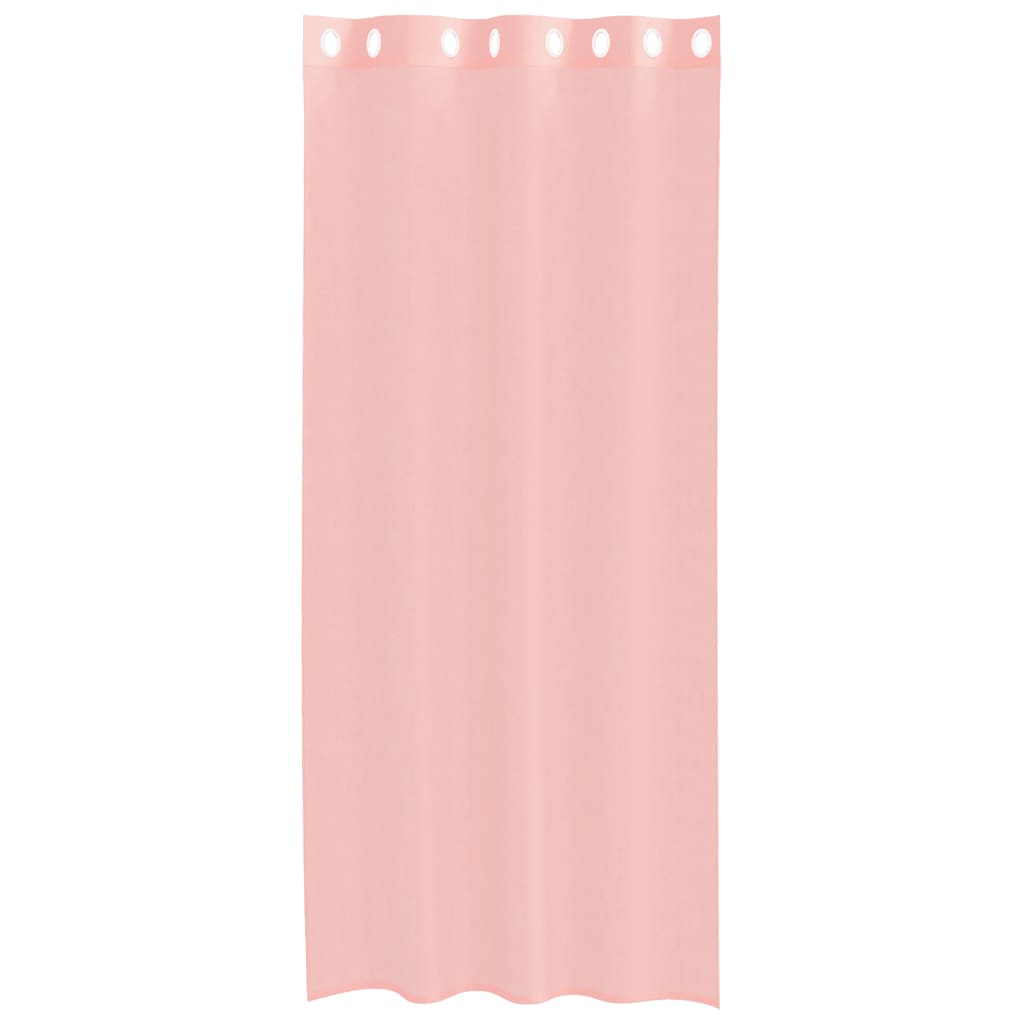 vidaXL Perdele Voile cu Oelii 2 buc Roz 140x245 cm vidaXL Perdele Voile cu Oelii 2 buc Roz 140x245 cm