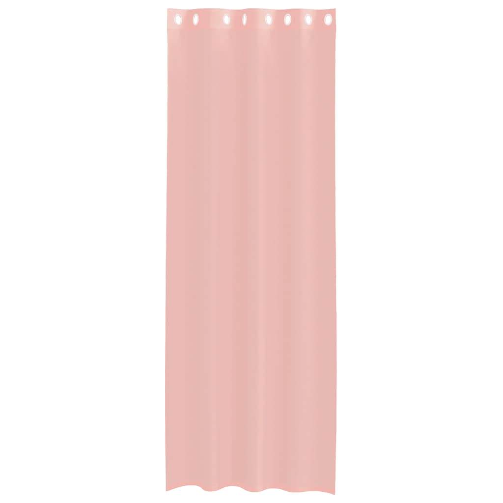 vidaXL Perdele Voile cu Oelii 2 buc Roz 140x260 cm vidaXL Perdele Voile cu Oelii 2 buc Roz 140x260 cm