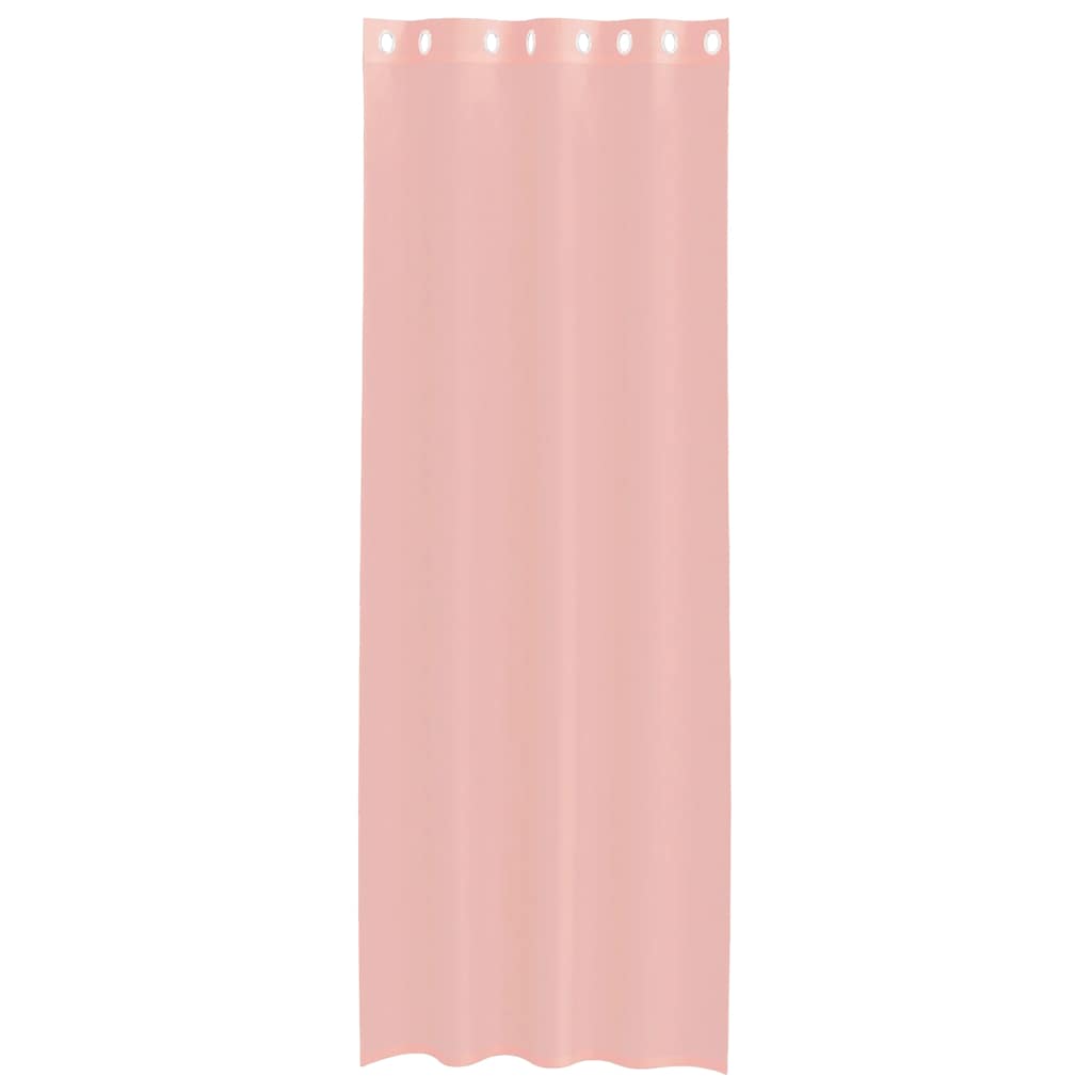 vidaXL Perdele Voile cu Oelii 2 buc Roz 140x300 cm vidaXL Perdele Voile cu Oelii 2 buc Roz 140x300 cm