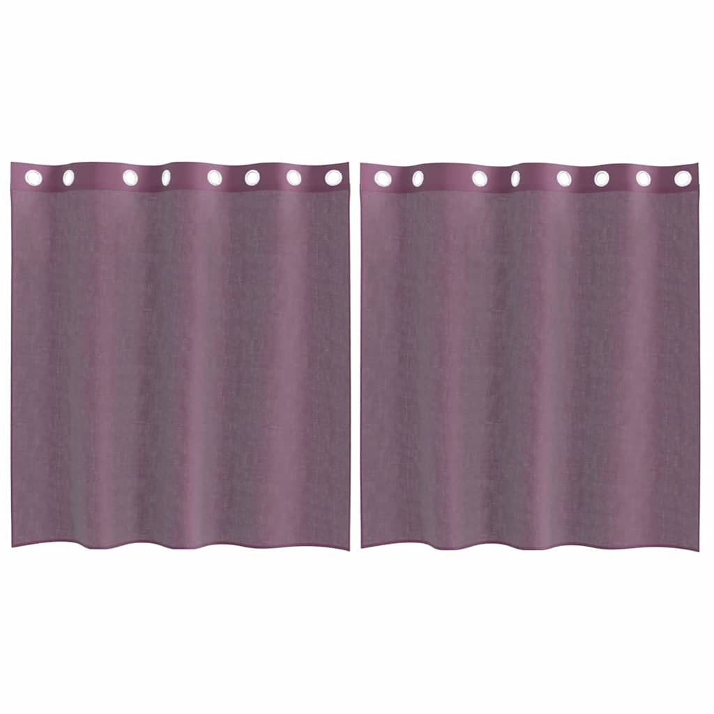 vidaXL Perdele Voile cu Oelii 2 buc Violet 140x140 cm vidaXL Perdele Voile cu Oelii 2 buc Violet 140x140 cm