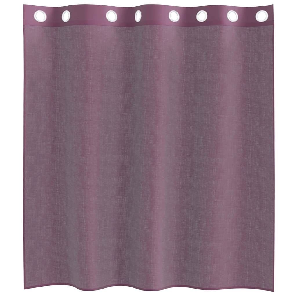 vidaXL Perdele Voile cu Oelii 2 buc Violet 140x140 cm vidaXL Perdele Voile cu Oelii 2 buc Violet 140x140 cm